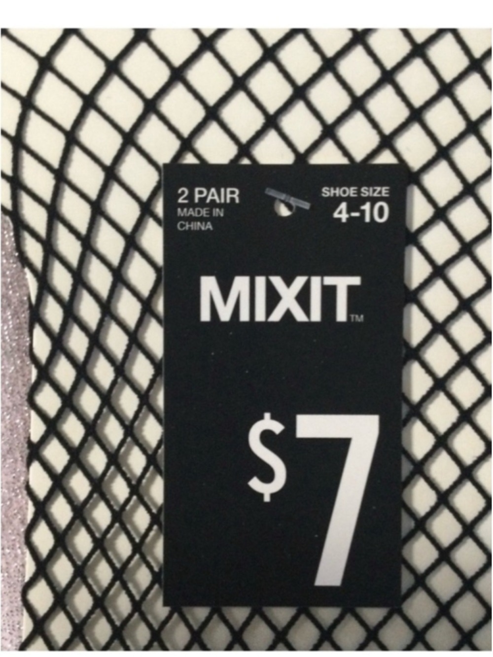 Mixit Anklet Socks 2-Pack | Black Fishnet + Light Purple Shimmer - Picture 12 of 16